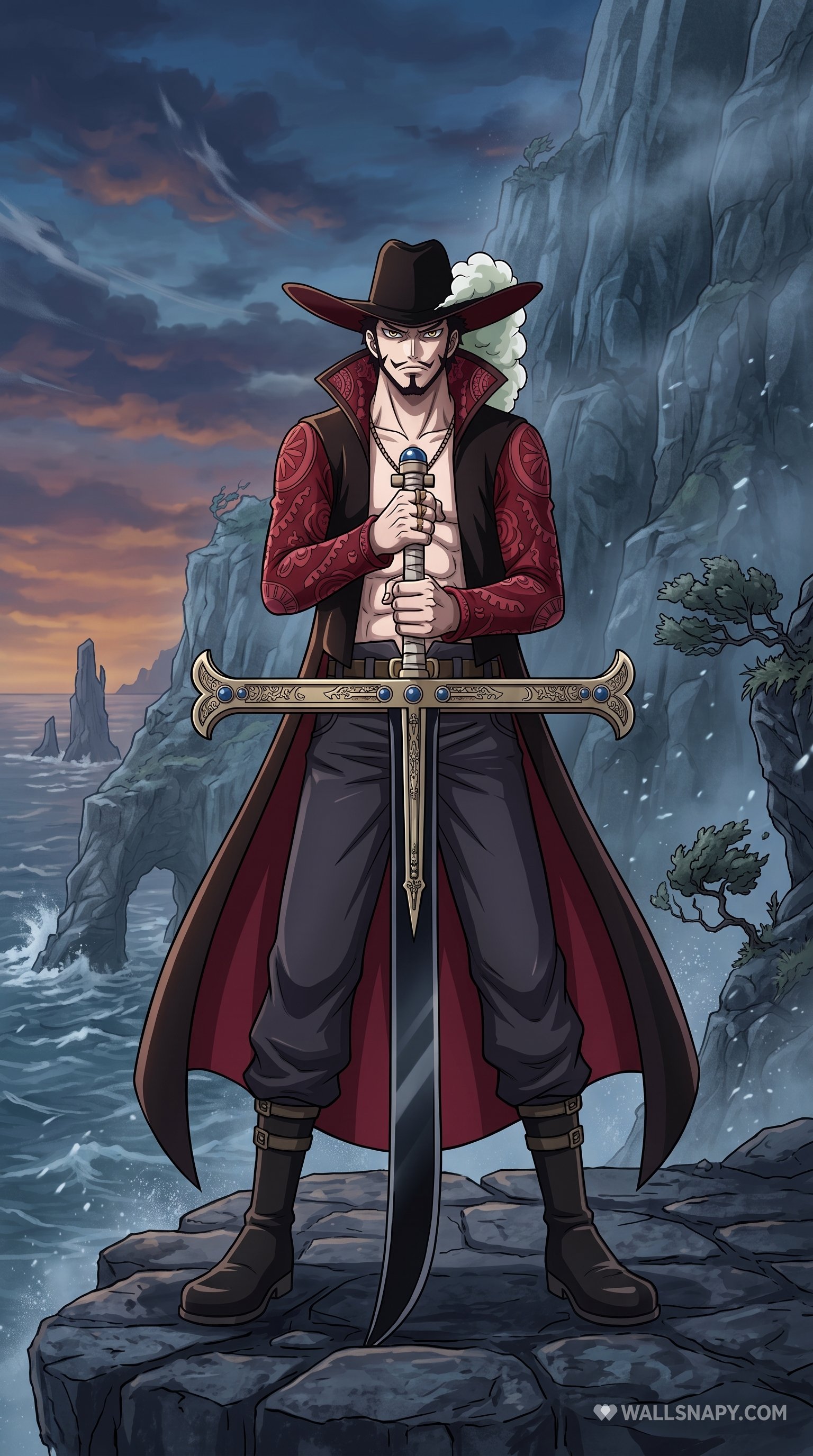 Dracule Mihawk 4K Desktop & Mobile Wallpaper | One Piece
