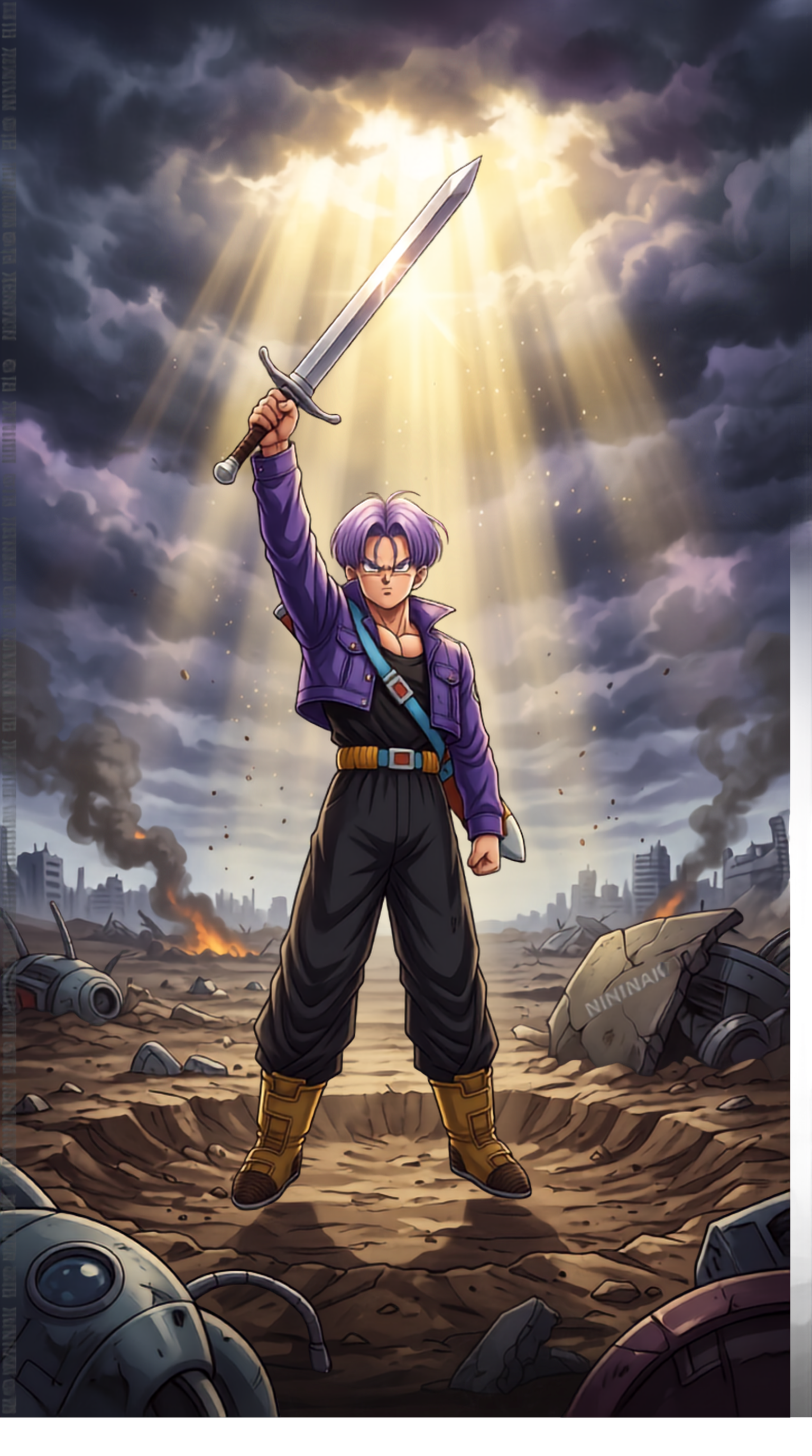 Future Trunks Powerful Sword Slash HD Dragon Ball Wallpaper