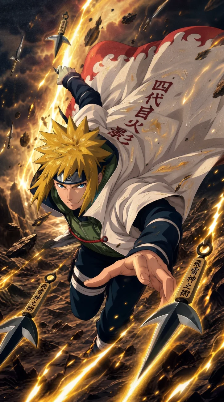 Minato Namikaze Wallpaper | Yellow Flash 4K Anime Background