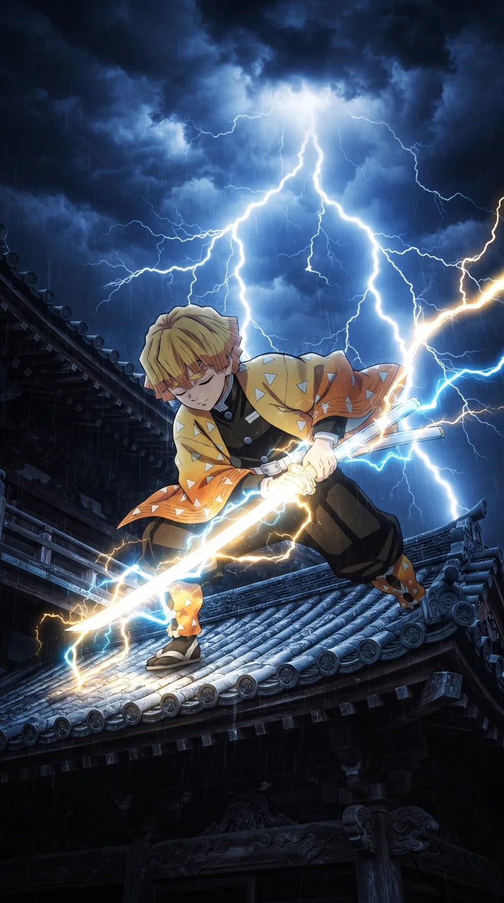 Zenitsu Agatsuma Thunder Breathing Anime Wallpaper HD
