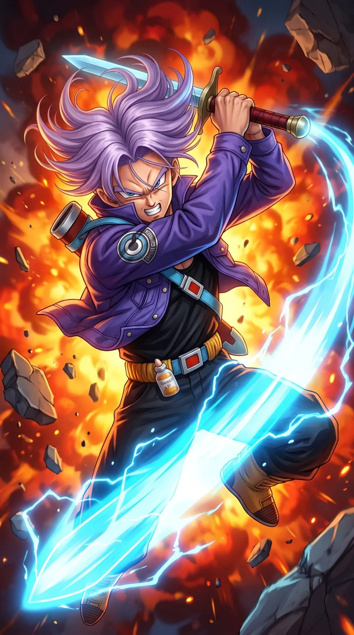 Future Trunks Sword Battlefield HD Anime Wallpaper