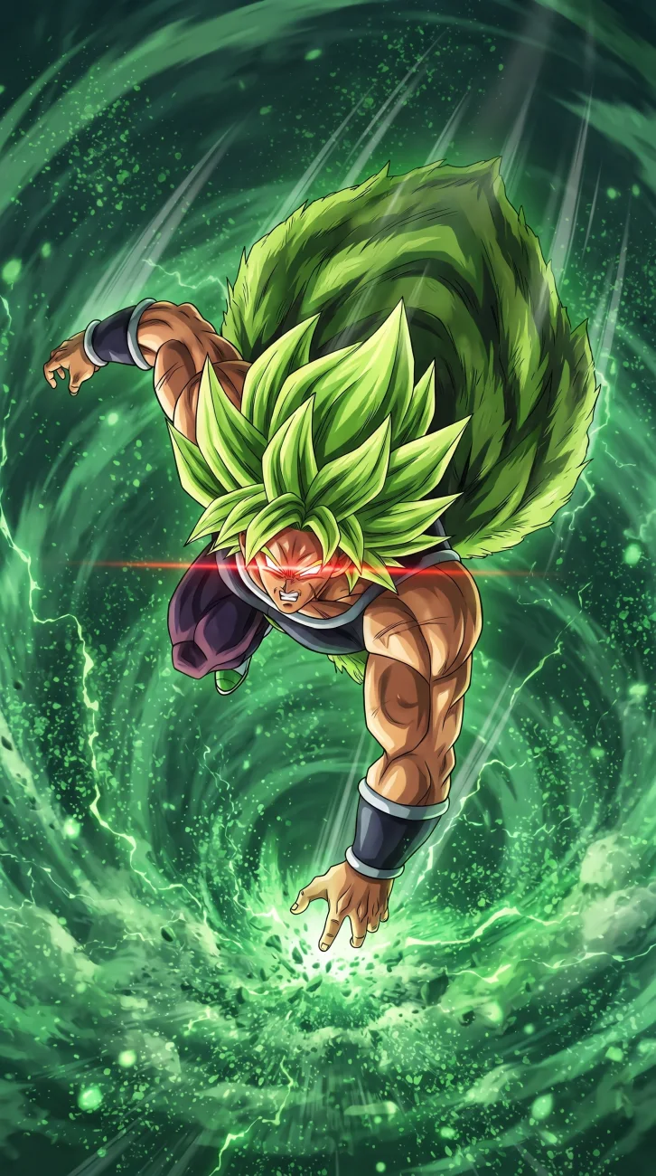 Explore a powerful Broly anime wallpaper in HD featuring the legendary Dragon Ball character in an intense and eye catching anime style.