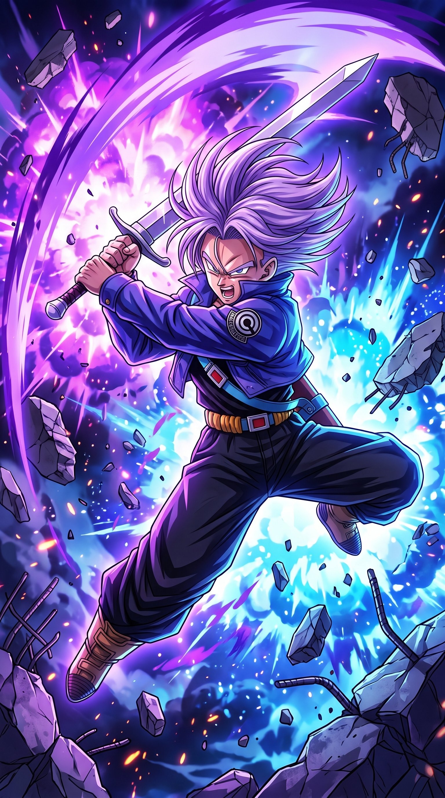 Future Trunks Energy Sword Attack HD Wallpaper