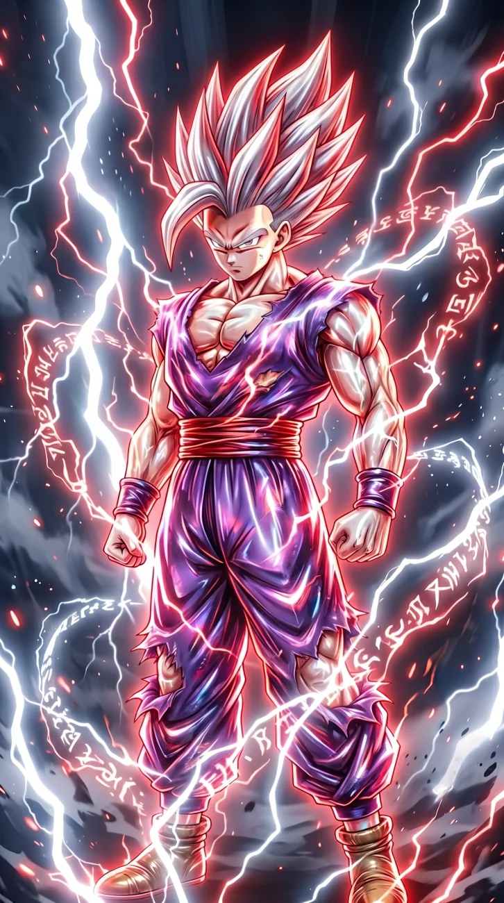 Bring the power of Gohan’s newest evolution to your screen. This Beast Gohan artwork showcases his iconic silver hair, sharp red eyes, and massive energy aura in crisp 4K quality.